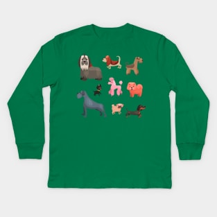 dog breed collection Kids Long Sleeve T-Shirt